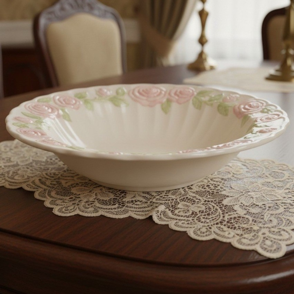 Metlox Vernon Ware Vernon Rose Pink 9" Round VEGETABLE SERVING BOWL